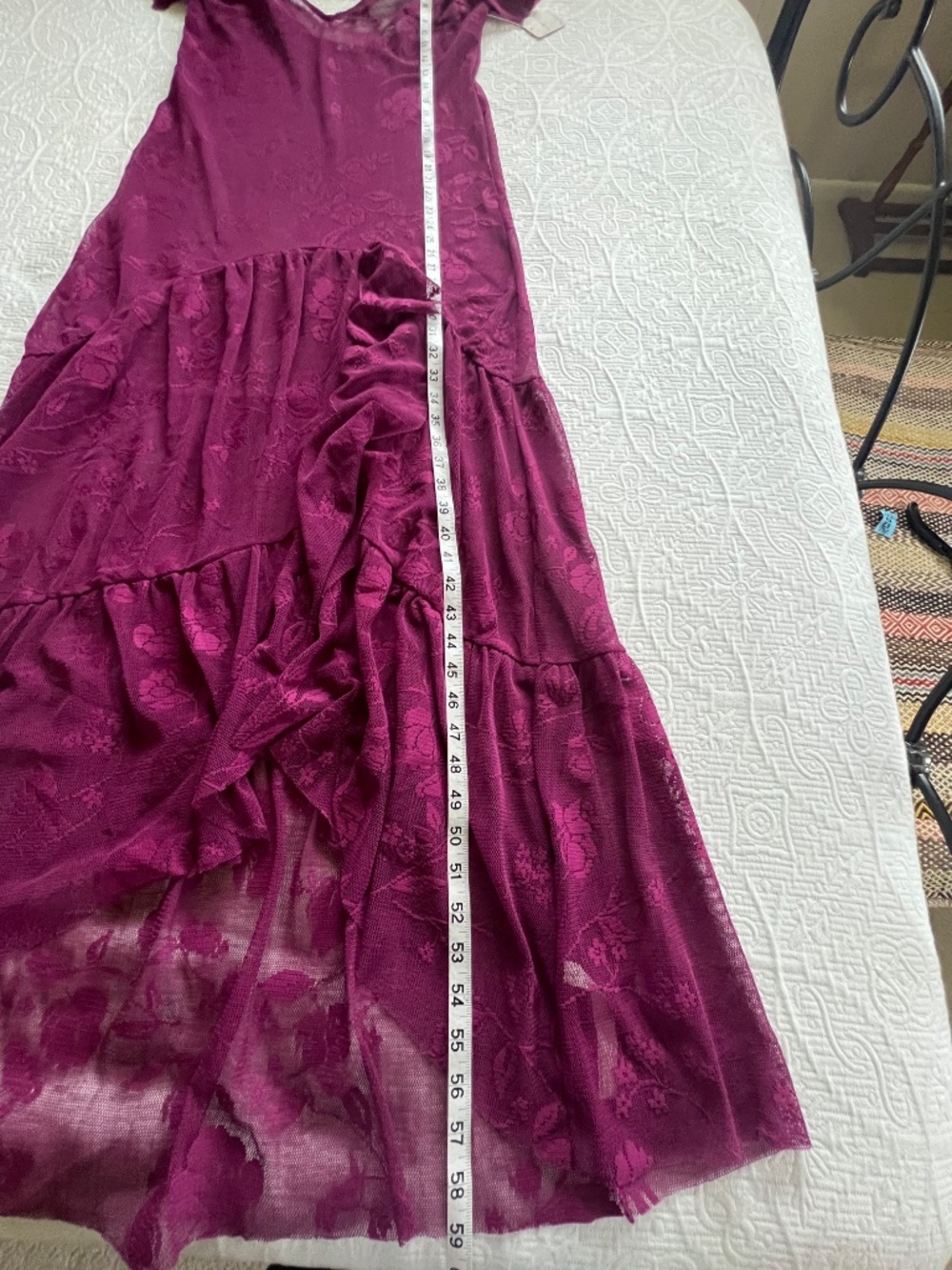 Free People Intimately Sheer Lace Maxi Dress in Plum Size M - Picture 12 of 16